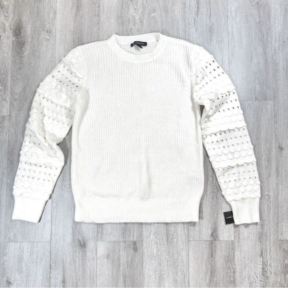 White Pointelle Sweater M - Picture 1 of 3